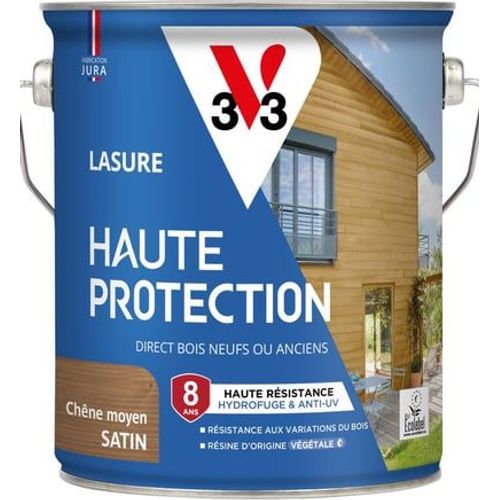 V33 - Lasure Haute Protection Biosourcée chêne clair Satin - 2,5L - Marron