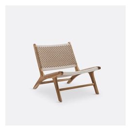 La Redoute Intérieurs - Fauteuil Lounge Teck Et Corde Tressée, Amanda - Blanc