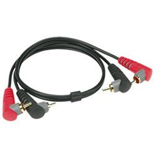 Câble bretelle RCA noir 2m coudé 90 KLOTZ