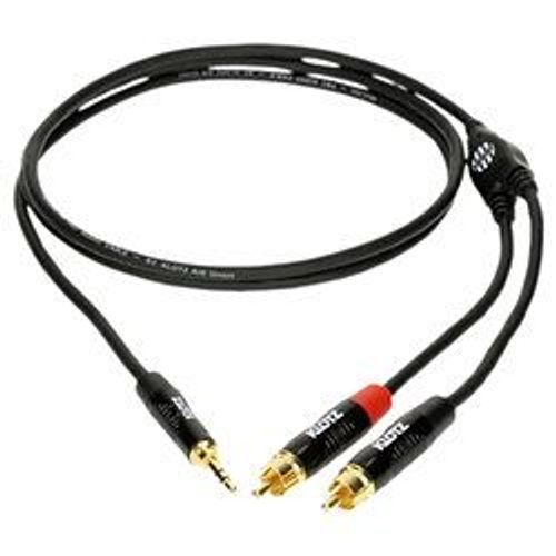 Câble en Y Mini-Jack 3.5mm mâle symétrique / 2x RCA mâle asymétrique MiniLink Pro noir 6m KLOTZ