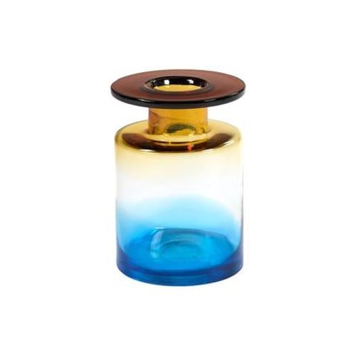 Serax - Vase Wind & Fire verre ambre et bleu Ø18,5 x 27 cm - Multicolore