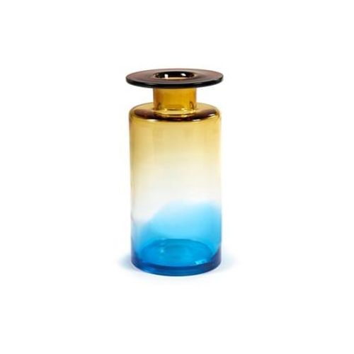 Serax - Vase Wind & Fire verre ambre et bleu Ø18,5 x 40 cm - Multicolore