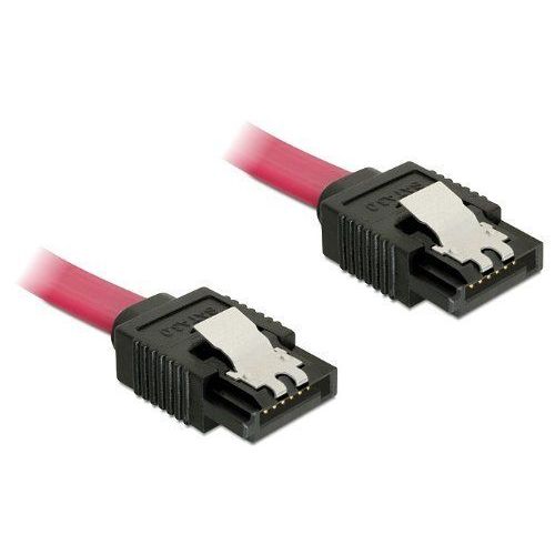 Delock Cable SATA - Câble SATA - Serial ATA 150/300/600 - SATA (F) pour SATA (F) - 1 m - verrouillé, connecteur droite - rouge - pour P/N: 89270, 89271