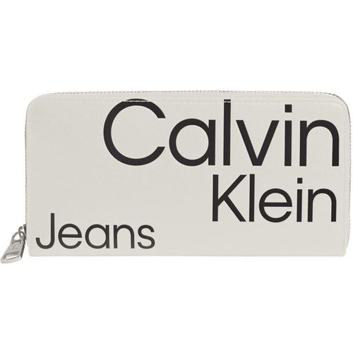 Portefeuille Calvin Klein Zippé Rfid Femme Beige