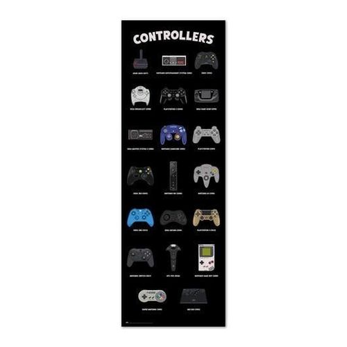 Gaming - Manettes - Poster De Porte 53x158 Cm
