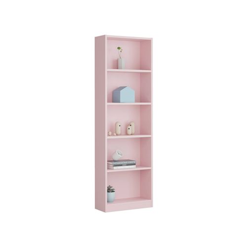 Bibliothèque 5 Étagères Effet Bois Rose