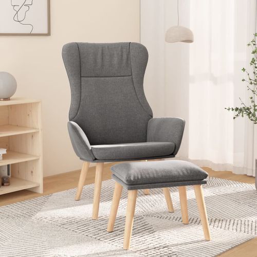 Vidaxl Chaise De Relaxation Avec Repose-Pied Gris Clair Tissu