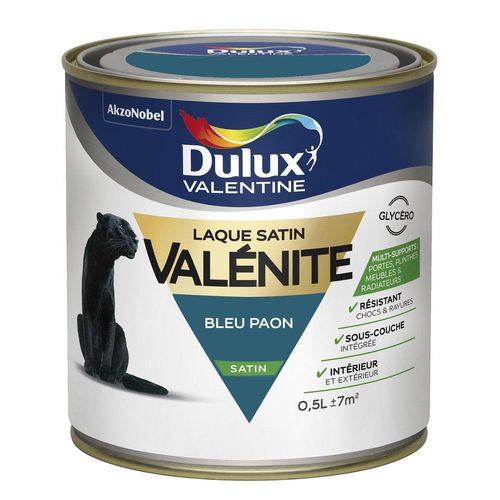 Laque Valénite Satin Bleu Paon Pot 0.5L