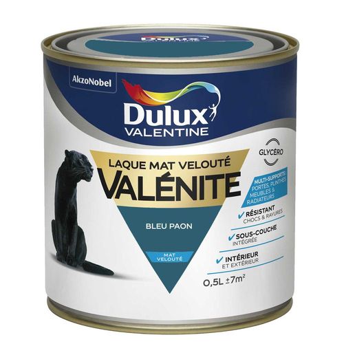 Laque Valénite Mat Bleu Paon Pot 0.5L