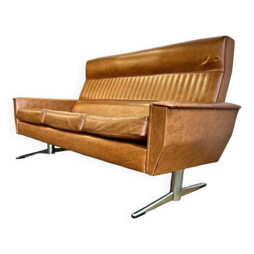 Fauteuil Canap Canap Vintage Couleur Cognac Dore