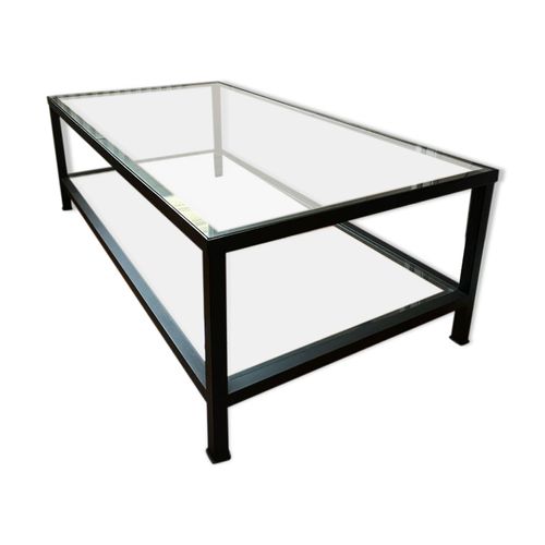 Table Basse Style Industriel Noir