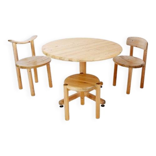 1 Table2 Chaises1 Tabouret Rainer Daumiller Pour Hirtshals Savvrk As Service De Salle  Manger  Danemark Annes 1970 Bois