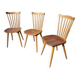 Lot De 3 Chaises Bistrot Baumann Modle Menuet Bois
