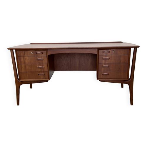 Bureau Danois En Teck Par Svend Ge Madsen Pour Hp Hansen 1960s Marron