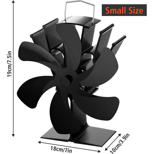 Hengda Ventilateur Cheminee Ventilateur de poêle électrique Ventilateur de  cheminée 6 pales pour cheminée avec thermomètre