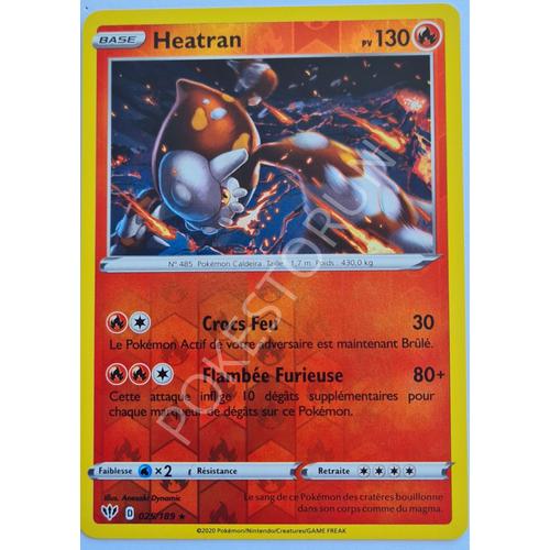 Carte Pokemon - Heatran 025/189 - Rare Holo-Reverse 