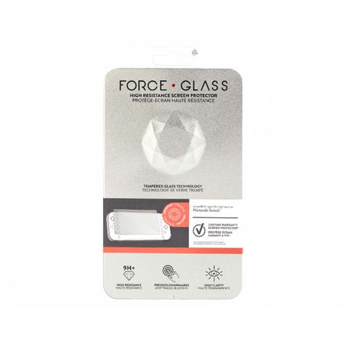 Protection Écran Force Glass Pour Nintendo Switch, Résistance En Verre Trempé 9h+ Et Étoffe De Nettoyage