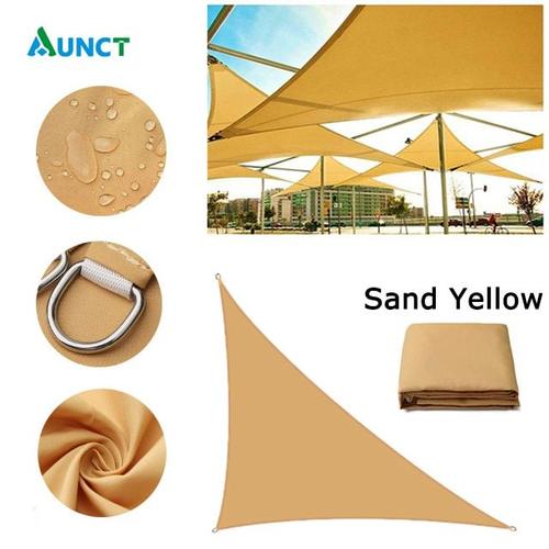 couleur jaune sable taille 3x4x5m Pare-soleil étanche Triangle Protection solaire couverture extérieure jardin Patio piscine ombre voile auvent Camping pare-soleil 420D