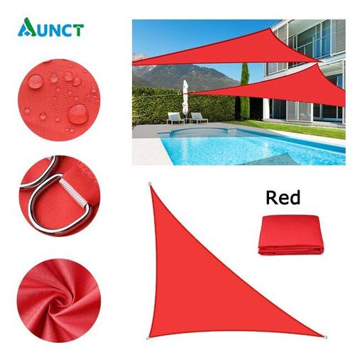 couleur Rouge taille 4x4x5.7m Pare-soleil étanche Triangle Protection solaire couverture extérieure jardin Patio piscine ombre voile auvent Camping pare-soleil 420D