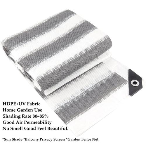 Couleur Gris Blanc Taille Du Filet 2m X 4m Filet Pare-Soleil À Rayures, Protection Contre Les Rayons Solaires, Protection Contre Les Plantes De Jardin, Clôture De Sécurité Pour Écran De Balcon, Anti-Uv, 85%