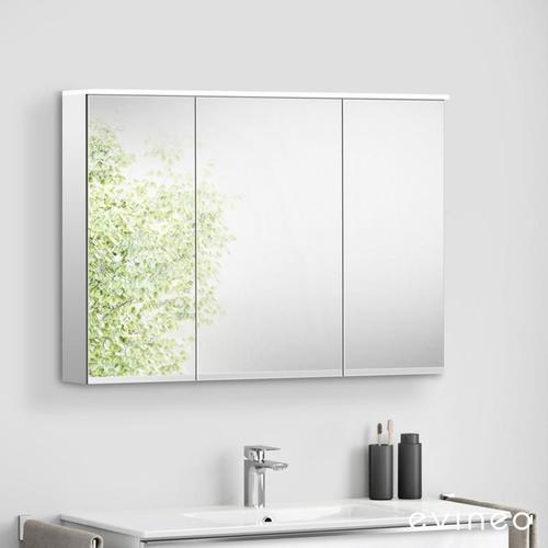 evineo ineo Armoire de toilette avec éclairage au-dessus du miroir et 3 portes, BEA003MI