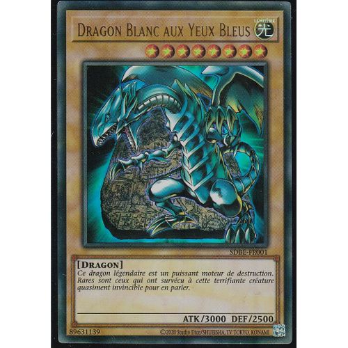 Carte Yu-Gi-Oh - Dragon Blanc Aux Yeux Bleus - Sdbe-Fr001 - Ultra-Rare -