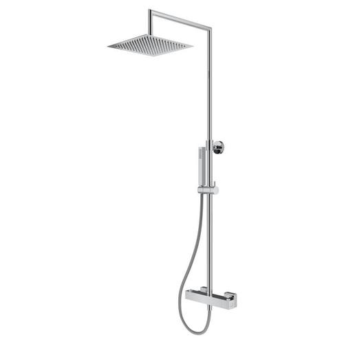 Mariner Linea Colonne de douche avec mitigeur thermostatique, douchette en métal et douche de tête en acier inoxydable, angulaire, WLS5301-CR