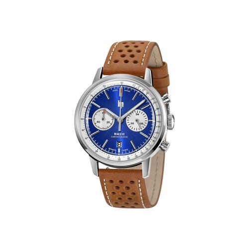 Lip Rallye Montre Homme Chrono Acier Cuir Marron 671810