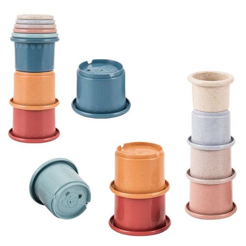 Lot De 8 Gobelets Empilables,Jouets De Bain Empilables Pour Bébé Avec Motifs D'animaux Pour Montessori Cadeaux De Jouets Pour Bébé
