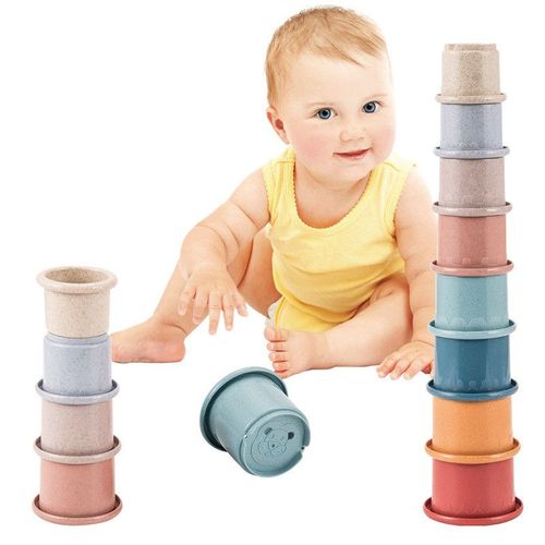 8pcs Gobelets Empilables,Jouets De Bain Pour Bébé Et Jouets Pour Le Développement Pédagogique Précoce,Cadeaux Pour 6 Mois + Garçons Et Filles