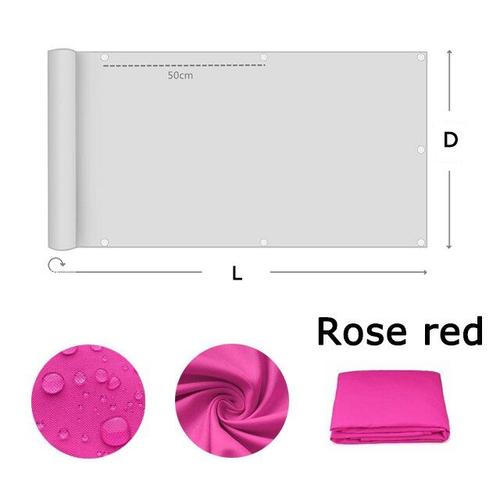 Couleur Rose Rouge Taille 1x2m Voile D'extérieur Étanche 420d Pour Balcon, Protection Contre Les Uv, Pare-Soleil, Écran De Confidentialité, Couverture De Terrasse, Clôture