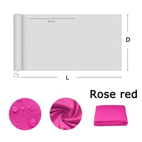 Couleur Rose Rouge Taille 1.5x3m Voile D'extérieur Étanche 420d Pour Balcon, Protection Contre Les Uv, Pare-Soleil, Écran De Confidentialité, Couverture De Terrasse, Clôture