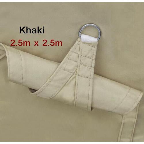 couleur Kaki-2.5x2.5 Filet pare-soleil en toile imperméable pour l'extérieur, abri de jardin, Patio, voile, auvent, bâche de Camping