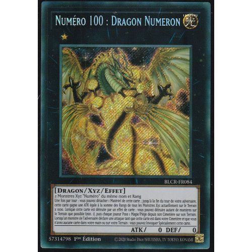 Carte Yu-Gi-Oh - Numéro 100 : Dragon Numeron - Blcr-Fr084 - Secrète-Rare - Batailles De Légende -