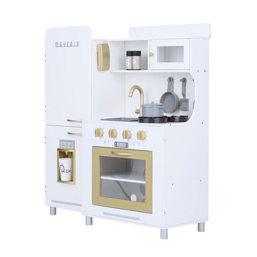 Teamson Kids Mayfair Jouet Cuisine Pour Enfants En Bois Et 11 Accessoires Blanc Td-13302d