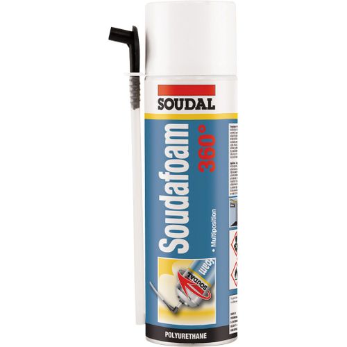 Mousse PU Soudafoam 360° multi position jaune aérosol 510ml - SOUDAL - 109628