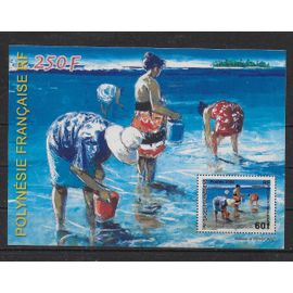 Polynesie 2004 : Femmes Ramassant Des Coquillages : Bloc-Feuillet De 1 Timbre De 60 F. Neuf **