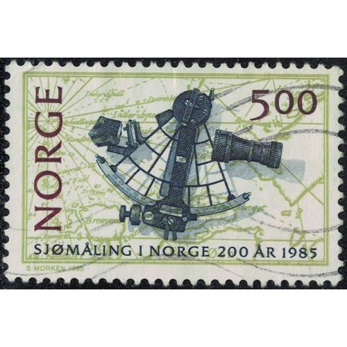 Norvège 1985 Oblitéré Used Sextant Et Carte Hydrographique Y&t No 893 Su