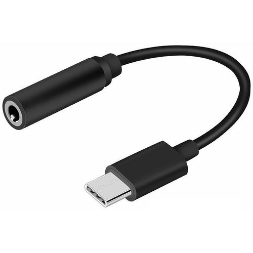 CÂBLE ADAPTATEUR USB-C TYPE C VERS JACK 3,5mm Noir AUDIO ÉCOUTEURS