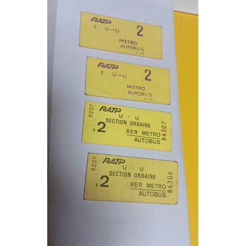 Ticket Métro Rer Autobus Bus Lot De 4 Ref 3308