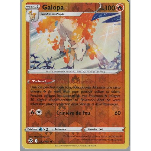 Carte Pokemon - Galopa - 022/195 - Holo-Reverse - Eb12 Tempête Argentée -