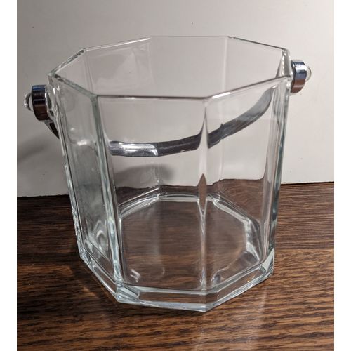 Seau À Glaçons Octogonal En Verre Avec Anse