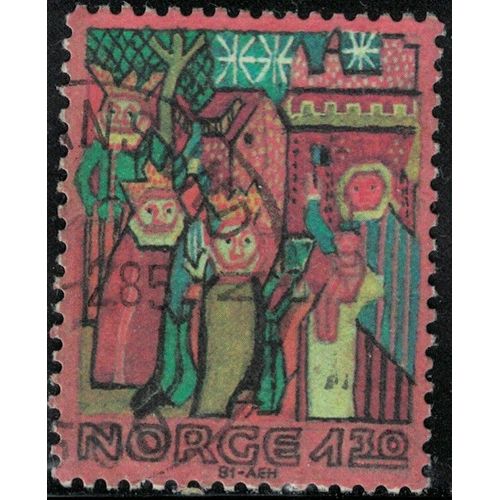 Norvège 1981 Oblitéré Used Adoration Des Mages Noël Adoration Of The Kings Y&t No 807 Su