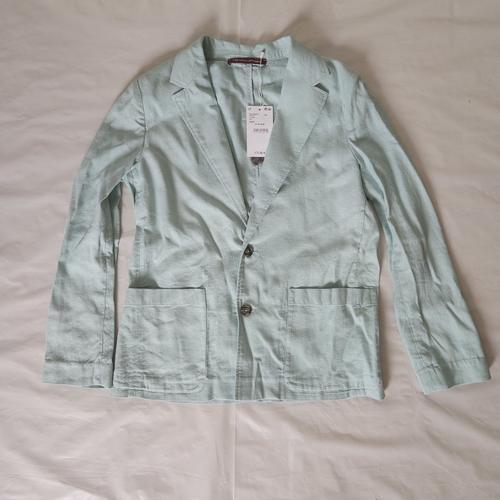 Veste En 59% Lin Et 41 % Coton Comptoir Des Cotonniers Bleu Pastel T 38