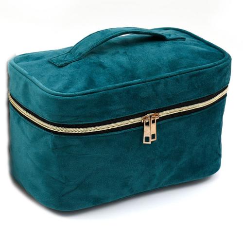 PROMOTION ! Vanity souple velours 'Scarlett' turquoise - 26x15x15 cm