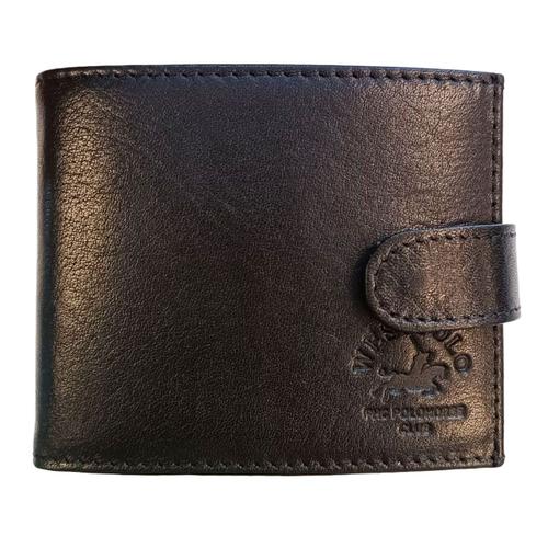 Portefeuille italien cuir 'WestPolo' noir - 11x9x3 cm (11 cartes)