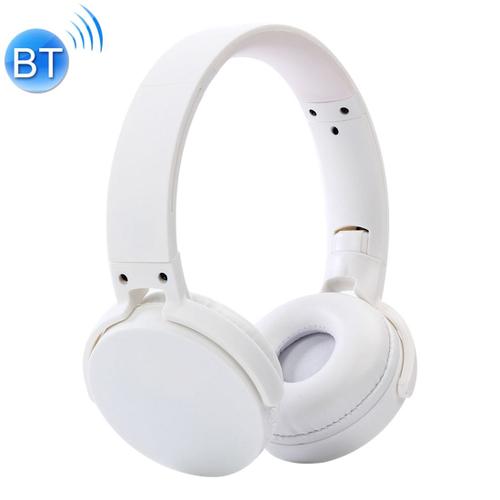 Casque Bluetooth sans Fil Pliable Son Stéréo Mains Libres Entrée Jack Blanc YONIS