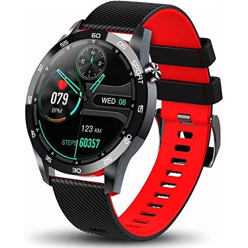 Montre Connecté Sport 1,5'' Tension Pression Cardio Podomètre Sommeil Rouge Yonis