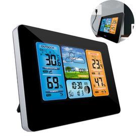 Station météo sans fil avec capteur extérieur intérieur Hygromètre  Thermomètre numérique avec grand écran LCD Di