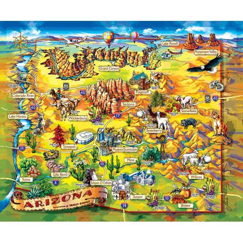Maria Rabinky - Arizona Map - Puzzle 1000 Pièces